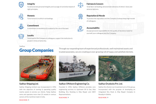 Diving & marine company website image 1