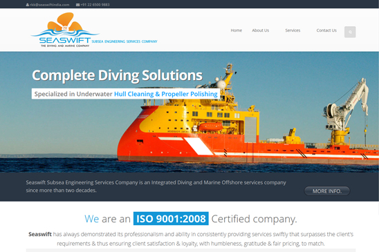 Diving & marine company website image 1